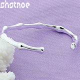 925 Silver Bamboo Bracelet Bangle Women