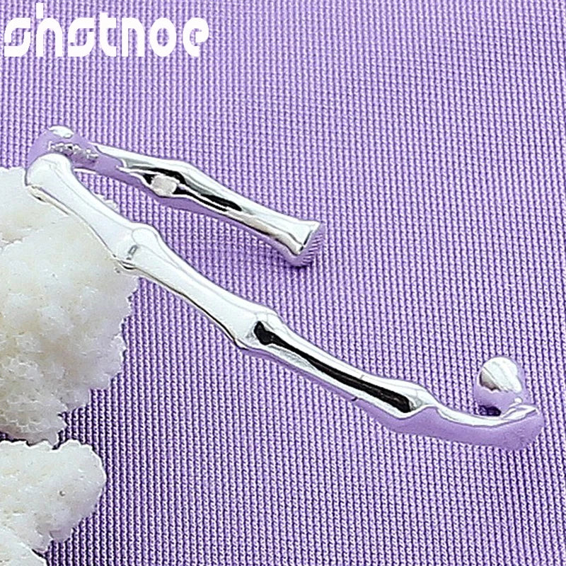 925 Silver Bamboo Bracelet Bangle Women
