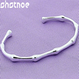 925 Silver Bamboo Bracelet Bangle Women
