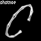 925 Silver Bamboo Opening Bracelet Bangle for Women