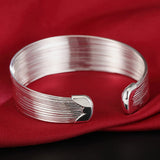925 Silver Bangle Bracelet Women Wedding Jewelry Gift