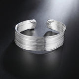 925 Silver Bangle Bracelet Women Wedding Jewelry Gift