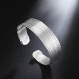 925 Silver Bangle Bracelet Women Wedding Jewelry Gift
