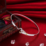 925 Silver Bangle Bracelet Women Wedding Engagement Charm Jewelry