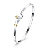925 Silver Bangle Bracelet Women Wedding Engagement Charm Jewelry