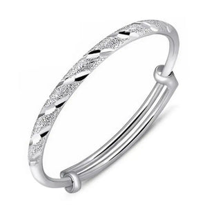 925 Silver Bangle Bracelet Women Fine Jewelry Retro Gift