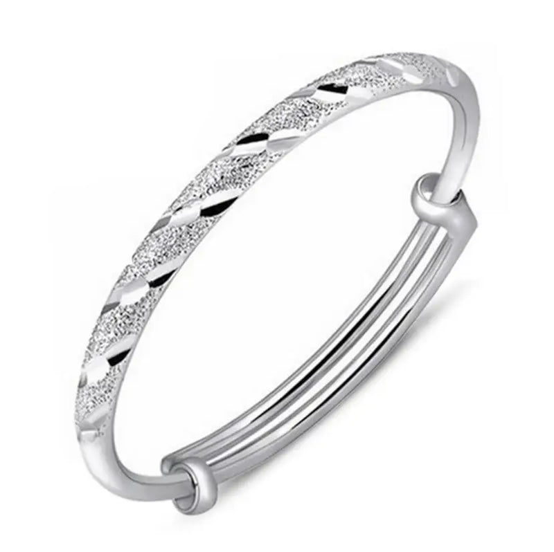 925 Silver Bangle Bracelet Women Fine Jewelry Retro Gift