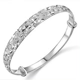 925 Silver Bangle Bracelet Women Fine Jewelry Retro Gift