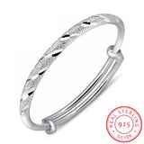 925 Silver Bangle Bracelet Women Fine Jewelry Retro Gift