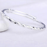 925 Silver Bangle Bracelet Women Fine Jewelry Retro Gift