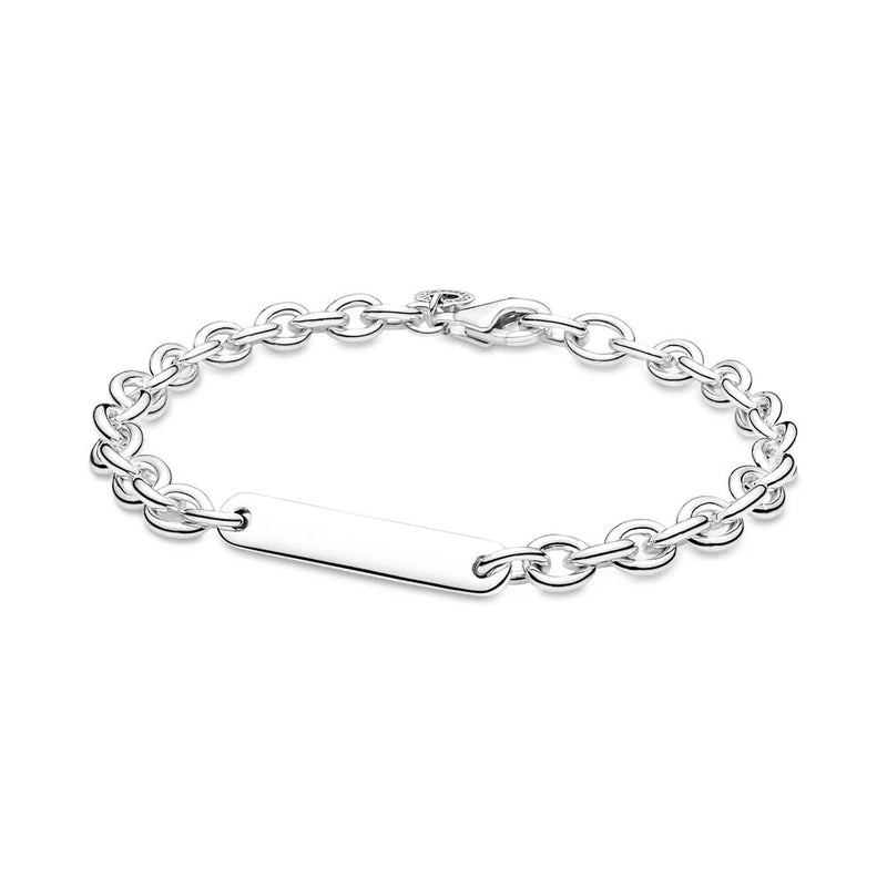 925 Silver Bangle Charms Engravable Link Bracelet Gift