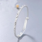 925 Silver Bangle Gypsophila Star Cuff Bracelet Christmas Gift