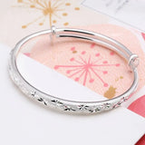 925 Silver Gypsophila Star Cuff Bracelet Bangle Gift