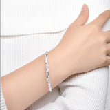 925 Silver Gypsophila Star Cuff Bracelet Bangle Gift