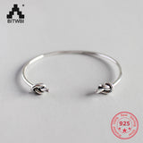 925 Silver Bangle Double Knot Bracelet Vintage Open Cuff