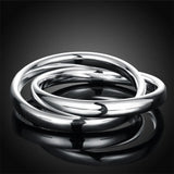 925 Sterling Silver Bangles Women Lines Smooth High Solid Bangles Jewelry