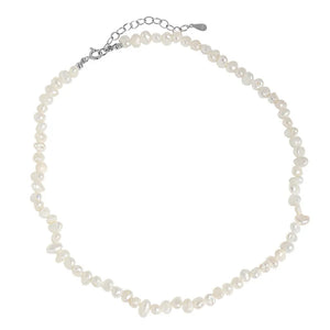 Sterling Silver Baroque Pearl Choker Necklace for Women