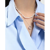 Sterling Silver Baroque Pearl Choker Necklace for Women