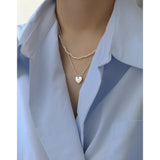 925 Silver Baroque Pearl Choker Necklace Irregular Beaded Chain