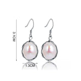 Sterling Silver Baroque Pearl Drop Earrings Silver Wire Hook - Jewelry Gift