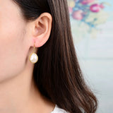 Sterling Silver Baroque Pearl Drop Earrings Silver Wire Hook - Jewelry Gift