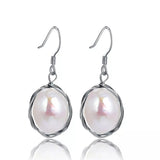 Sterling Silver Baroque Pearl Drop Earrings Silver Wire Hook - Jewelry Gift