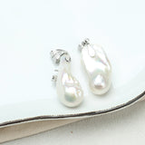 925 Silver Baroque Flower Pearl Pendant Necklace 20-36mm Pearl Jewelry