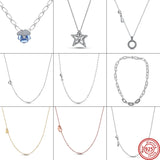 925 Sterling Silver Water Ripple Chain Necklace for Women DIY Jewelry