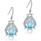 925 Silver Bat Necklace Earrings Bracelet Glow in The Dark Halloween Gift