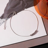 925 Silver Bead Anklet Cold Wind Niche Advanced Sense Tide Women's Foot Chain