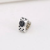 925 Silver Heart Filigree Bead for Bracelets