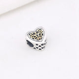 925 Silver Heart Filigree Bead for Bracelets