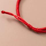 925 Silver Bead Braided Red Rope Bracelet Women Gift Friendship Retro Adjustable