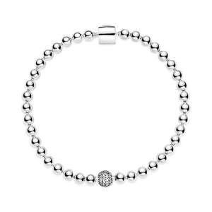 925 Silver Bead Chain Bracelet For Women Fits Charm String Of Bead Bracelet