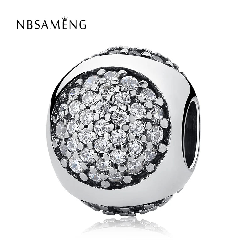 925 Silver Dazzling Droplet CZ Charm Bracelet DIY Gift