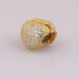 925 Silver Charm: Shine Pave Open My Heart Clip Lock Stopper Beads