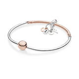 925 Sterling Silver Bead Charm Original Rose Bff Forever Pan bracelet
