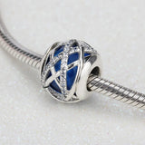 925 Silver Galaxy Charm Crystal & Clear CZ Bead Fit DIY Bracelet