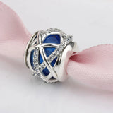 925 Silver Galaxy Charm Crystal & Clear CZ Bead Fit DIY Bracelet