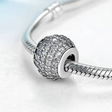 925 Silver Pave Ball CZ Charm for Bracelets & Bangles