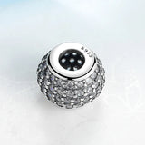 925 Silver Pave Ball CZ Charm for Bracelets & Bangles