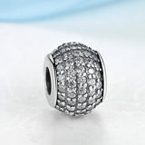 925 Silver Pave Ball CZ Charm for Bracelets & Bangles