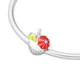 925 Silver Bead Rabbit Orange Coconut Cola Charm Pendant Bracelet Gift