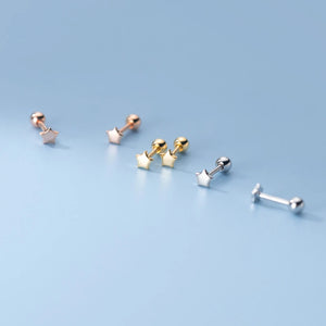 925 Silver Stud Earrings for Girls - Mini Star Ear Piercing Jewelry