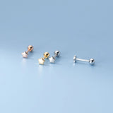 925 Silver Stud Earrings for Girls - Mini Star Ear Piercing Jewelry
