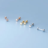 925 Silver Stud Earrings for Girls - Mini Star Ear Piercing Jewelry