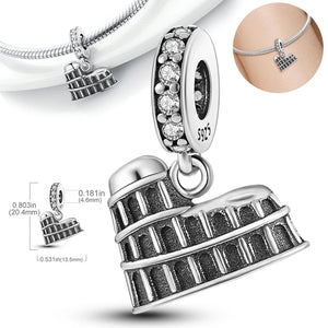 925 Sterling Silver Bead Travel Pendant Bracelet Charms