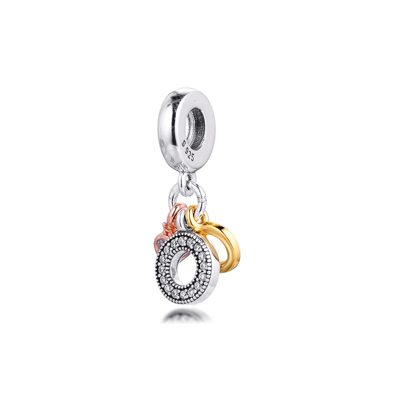 925 Silver Triple Monogram Dangle Charms for Bracelet Making