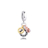 925 Silver Triple Monogram Dangle Charms for Bracelet Making