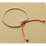925 Silver Beaded Bracelet Wedding Coin Charm Bangle